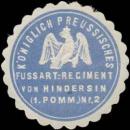 Siegelmarke K.Pr. Fussartillerie-Regiment von Hindersin 1. Pomm. Nr. 2 W0351955
